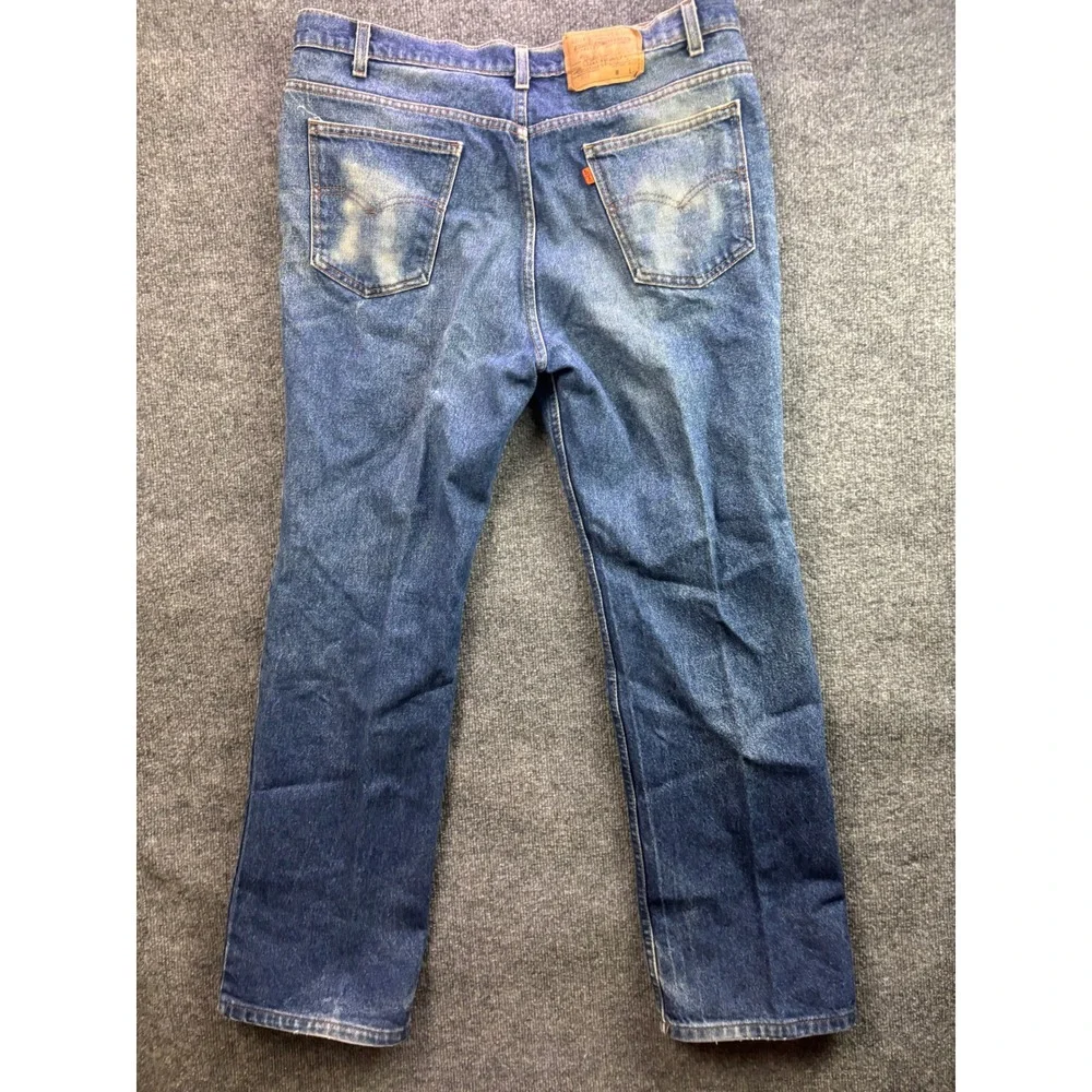 Vintage Levis 505 Jeans Mens 36x30 Blue Orange Tab Straight Leg Distressed